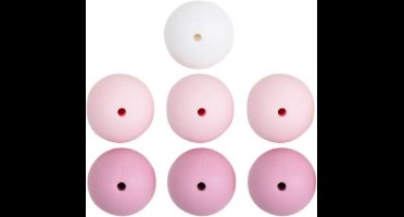 Go Handmade Siliconen Kralen 7 Stuks 14 Pink Mix