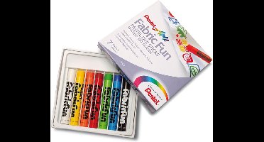 Pentel Textielkrijt PTS7 Doos 7 Kleuren
