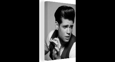 Canvas Schilderij Zwart wit portret van een knappe man - 20x30 cm - Wanddecoratie