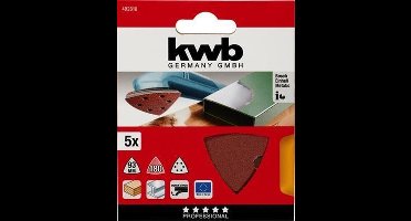 KWB schuurschijf Delta 93 x 93 mm - Korrel 180 - Klittenbandhechting - 492818 - 5 stuks