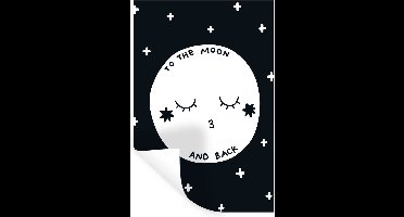 Muurstickers - Sticker Folie - Quote - Maan - Liefde - Kinderen - Jongens - Meisjes - Baby - Kind - 20x30 cm - Plakfolie - Muurstickers Kinderkamer - Zelfklevend Behang - Zelfklevend behangpapier - Stickerfolie