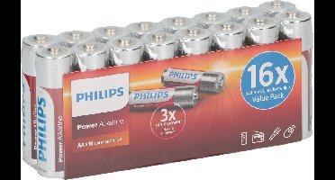 Philips AA Power Alkaline Batterij - 16 Stuks