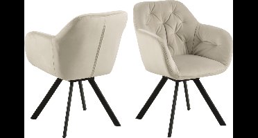 Giga Living Eetkamerstoel Lida - Zand Stof - Zithoogte 47,5cm