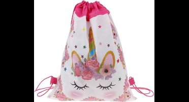 Unicorn eenhoorn rainbow regenboog rugtas - tas - rugzak - gymtas - kinderrugzak - 35cm x 28cm - Roze -eenhoorn ruzgzak -unicorn trekkoord rugtas -unicorn gymtas