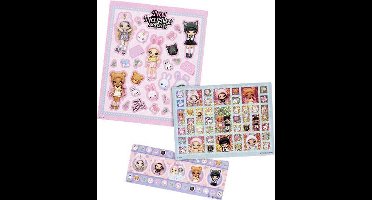 nanana surprise glitter stickers Papier Roze 3-vellen in envelop verpakking Totum stickerset