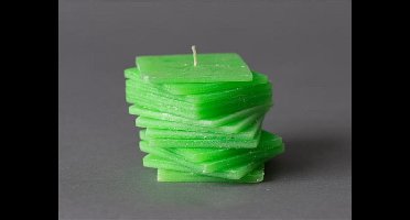 Kaars handgemaakt groen vierkant