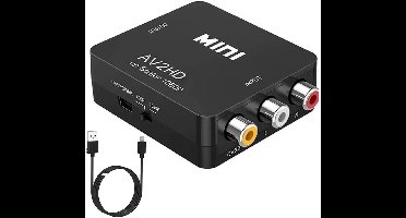 RCA AV naar HDMI Converter – Full HD 1080P – CVBS L/R naar HDMI – Ondersteunt NTSC & PAL – Plug & Play Video Converter