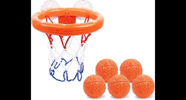 Basketbal Hoepel Set voor Bad - Speelse Badtijd voor Kinderen - Eenvoudige Bevestiging - Veilig en Educatief Spel - Inclusief Basketbal en Pomp