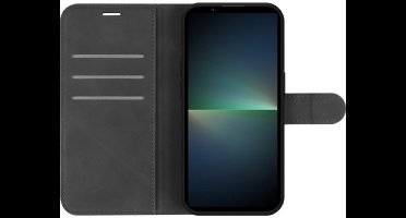 Just in Case hoesje geschikt voor Sony Xperia 5 V Hoesje met Pasjeshouder - Premium Bookcase - Zwart