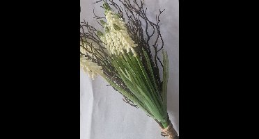 Kunst witte druifjes met twijgjes