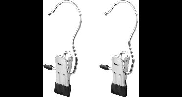 Wasmiddelaccessoires Wasmandenklemmen – Universele maat – Zwart – 2 Stuks – Roestvrij staal materiaal, antislip functie, draagbare zware multifunctionele enkelhangende kledingklemmen, geschikt voor sjaals, handschoenen, schoenen, sokken