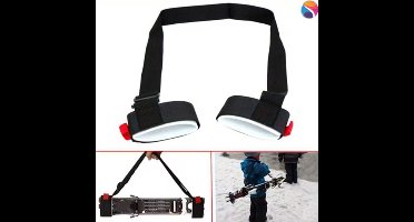 1 stuks Verstelbare Ski Draagband - Universeel - Zwart - 66 cm - 120 cm