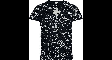The Nightmare Before Christmas Characters Heren T-shirt - zwart - L