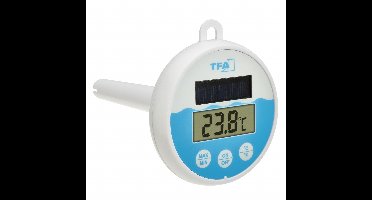 TFA Dostmann Digitales Solar-Poolthermometer Zwembadthermometer Wit, Turquoise