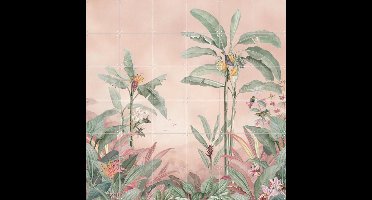 IXXI Vintage Jungle Panorama, Bloomery Decor - 120 x 120 cm - Gratis ophangtool - Grote wanddecoratie en posters - Vintage, Illustraties, Naturalisme
