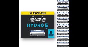 Wilkinson Sword Hydro 5 Navulmesjes voor mannen, huidhydratatie, mesjes met carboncoating, 8 stuks