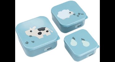 Done By Deer Tiny Farm Snack Box - 3 Stuks - Blue