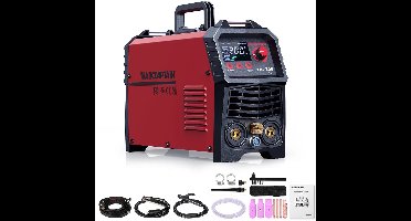 Lasmachine - Synergic Contol Welder - Elektrische Lasmachine - 2 in 1 - Tig Lasmachine - LED Digitaal Display - Rood