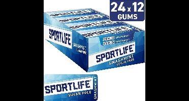 Sportlife smashmint kauwgom doos - 24 pakjes - 24x18g