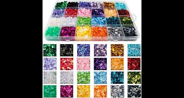 24-slot pailletten, 5 mm grote pailletten met kleurrijke ronde geborduurde pailletten met gaten