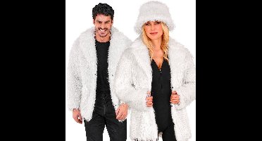 Bontjas Pluche Wit - Maat S-M