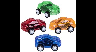 Boland - Set 4 terugtrekautootjes - Pinata vulling - Uitdeelcadeautjes - Verjaardag