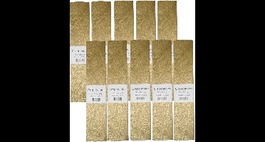 Crepe papier platte vellen - 10x - metallic goud - 250 x 50 cm - Knutselen met papier - Knutselspullen