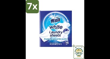 7 x At Home - Wash - Wasdoekjes - Witte Was - Tegen Verkleuring - 12 Doekjes - Grootverpakking - Witte Wasdoekjes - Wasdoekjes Witte Was - Wasdoekjes Tegen Kleuruitloop - Wasdoekjes Voor Witte Stoffen - Wasdoekjes Voor Hand- En Machinewas