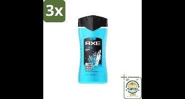3 x Axe - 3-in-1 Douchegel - Ice Chill - Icy Menthol - Insta Cool - 100% Plantaardig - 150 ml - Grootverpakking - 3-in-1 Douchegel - Bevroren Munt - Menthol - Frisheid - Onweerstaanbare Geur