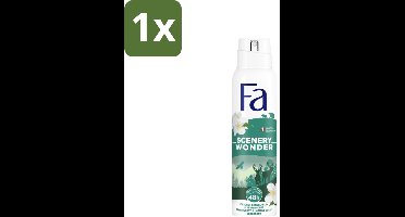 1 x Fa - Deodorant Spray - Scenery Wonder - Houtachtig & Jasmijn - 48 uur Bescherming - 150 ml - Deodorant Spray - Houtachtige Geur - Jasmijn Geur - 48 Uur Bescherming - Geurveroorzakende Bacteriën