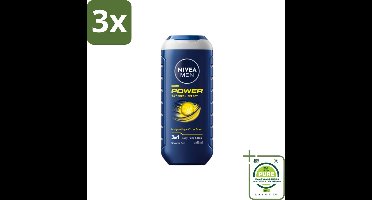 3 x NIVEA Men Douchegel Power Refresh 250 ml - Grootverpakking - NIVEA MEN - Douchegel - 3-in-1 - Verfrissend - Verzorgend