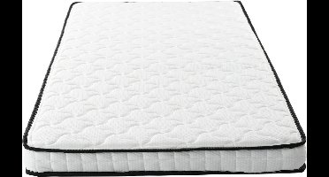 Springmatras, afmetingen: 90 × 200 cm, dikte: 10 cm, stevigheidsgraad: H3, met ergonomische modules en ondersteuning voor de lendenwervelkolom; opgerold matras