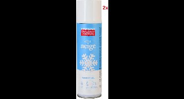 2x Kunstsneeuw Spray, 250 ml - valse sneeuw - kerst - witte sneeuw voor decoratie gebruik.