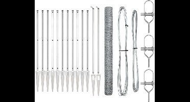 vidaXL - Hekpaal. - Zilverkleurig