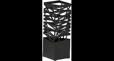 IVOL Paraplubak Zwart Design - 43 cm hoog - Vierkant 15x15 cm - Parapluhouder Staal - Paraplubakken voor Wandelstokken en Paraplu's