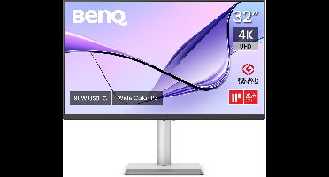 BenQ Glossy Mac Monitor MA320UP 32 inch - 4K UHD Nano Glans Beeldscherm voor MacBook Pro/Air en Mac mini - 2 x HDMI - 2 X USB-C - 90W voeding - USB-hub - P3-kleurengamma