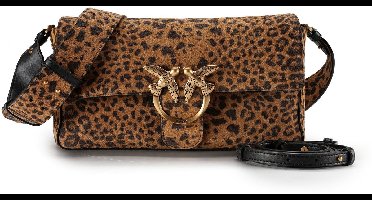 PINKO Slouchy Schoudertas Leer 27 cm - Dames - stampa macula