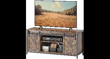 TV Lowboard – Tv Meubel – Dressoir – Tv Kast – Entertainmentmeubel – Rustic Brown – Industrieel Design – 6 Compartimenten – Geschikt Voor 60 Inch TV’s