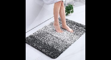 Badmat 60×90 cm – Hoogpolig, Antislip & Absorberend – Wasbaar Badkamertapijt – Grijs