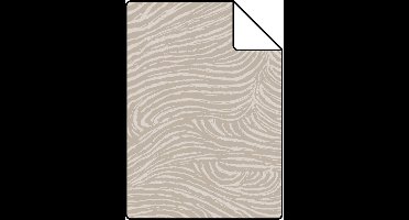 Proefstaal ESTAhome behang 3d golvende lijnen taupe - 26,5 x 21 cm - 139661-S