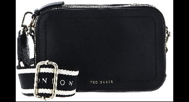 Ted Baker Leren schoudertas Linzie Webbing Leather Crossbody Camera Bag Black zwart