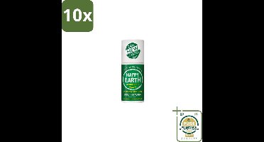 10 x Happy Earth – Deodorant Roll-On – 100% Natuurlijk Bergamot Cedarwood – 75 ml - Grootverpakking - Natuurlijke Deodorant - Bergamot - Cederhout - Roll-on Deodorant - 24 Uur Geurvervoeging