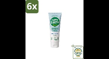 Happy Earth – Diaper Cream – 100% Natuurlijk Baby & Kids – 75 ml - Voordeelverpakking - 6 stuks - Zachte babyhuid - Zinkoxide crème
