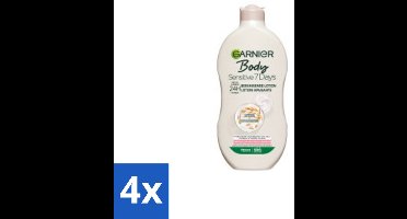 4 x Garnier - Body - Bodylotion - Sensitive 7 Days - Verzachtend - Havermelk & Probiotica - 400 ml - Lichaamslotion - Gevoelige Huid - Hydratatie - Havermelk - Probiotica