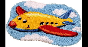 Vervaco - Knoopvormtapijt kit - Vliegtuig - PN-0014369 - Borduren - Borduurpakket - Borduurpakket volwassenen - Borduurpakket kind