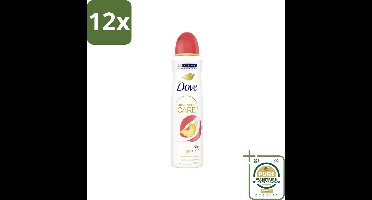 Dove Deodorant Spray - Perzik & Witte Bloesem - 150 ml - Voordeelverpakking - 12 stuks - Peach & White Blossom - Deodorant spray