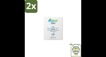 Ecover - Waspoeder Universal Zero - Zonder geurstoffen - 1,2 kg - Voordeelverpakking - 2 stuks - Wasmiddel - Biologisch afbreekbaar