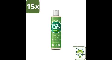 15 x Happy Earth – Deodorant Spray Navulling – 100% Natuurlijk Cucumber Matcha – 300 ml - Grootverpakking - Deodorant - Frisheid - Natuurlijke Deodorant - Matcha - Komkommer
