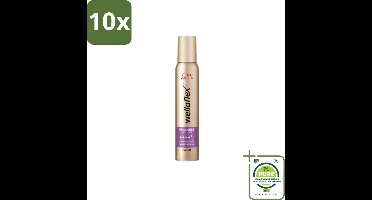 10 x Wella – Flex Fullness Volume Ultra Strong – Haarmousse – 200 ml - Grootverpakking - Haarmousse - Volume - Kracht - Natuurlijk Haar - Vol Haar