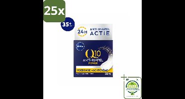 25 x NIVEA - Nachtcrème - Q10 POWER Anti-Rimpel - Voor alle huidtypen - Met Q10 & Creatine - 50 ml - Grootverpakking - Nivea Q10 - Anti-rimpel Crème - Nachtcrème - Rimpels Verminderen - Fijne Lijntjes